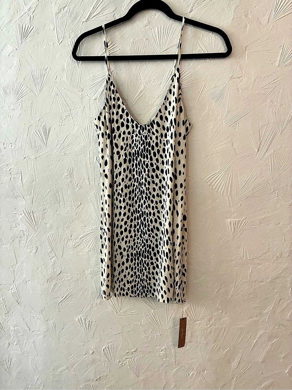 Reformation Marlowe Mini Slip Dress Beige & Black NWT